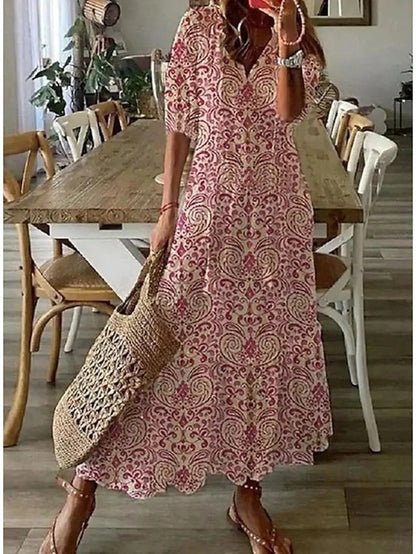 Luna – Vestido midi de estilo bohemio casual