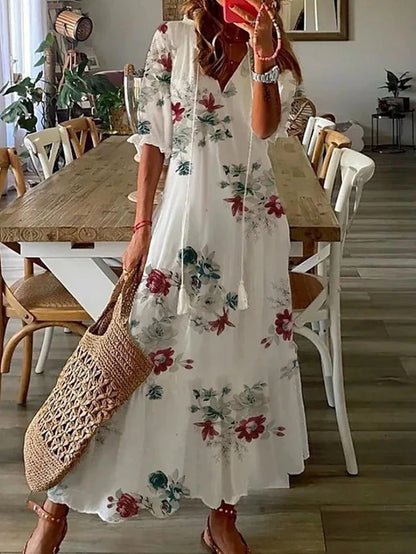 Luna – Vestido midi de estilo bohemio casual