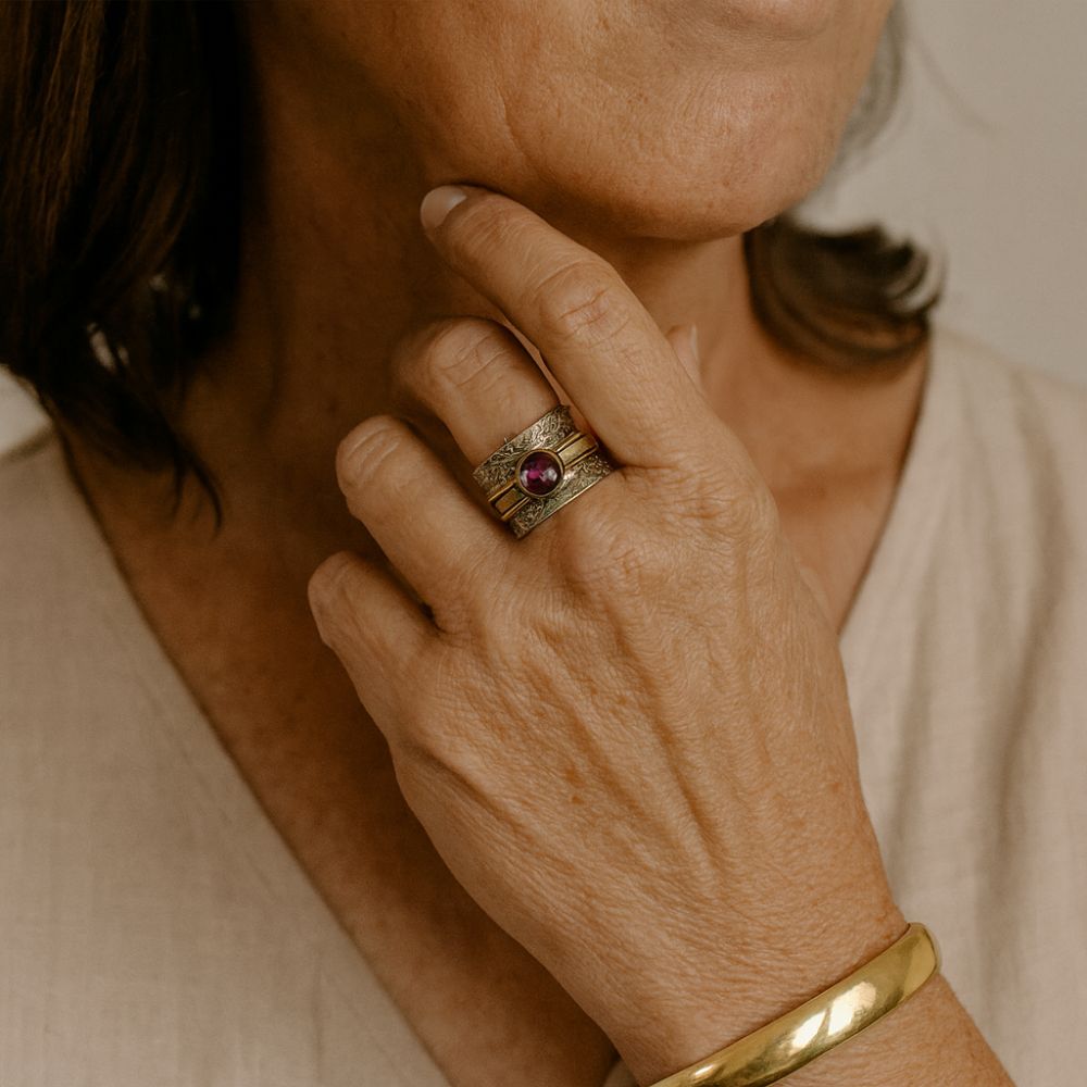 Anillo de Meditación de Cristal Bohemio