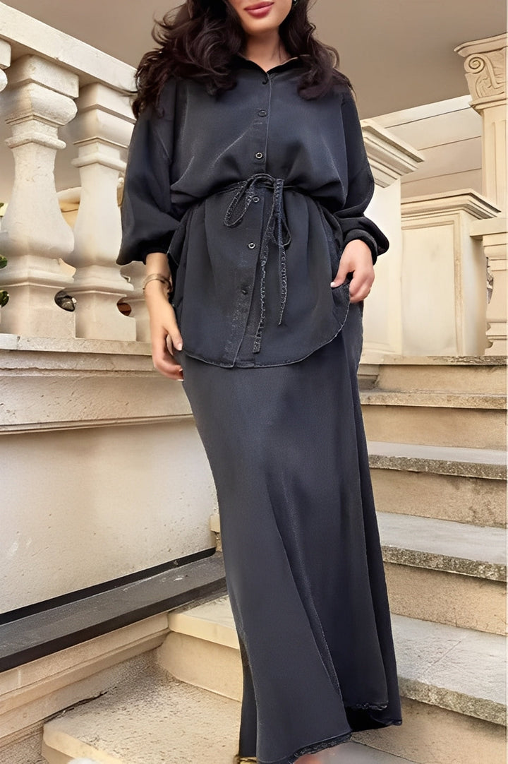 Conjunto de Camisa y Falda con Cuerda de Samantha