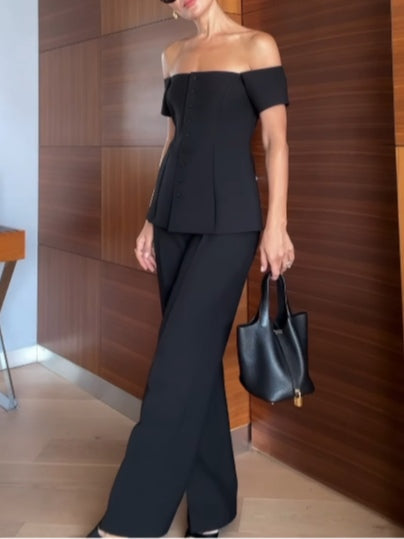 Sofía Traje de Chaleco sin Hombros