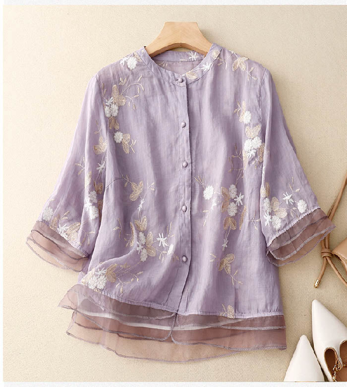 Courtney™ | Blusa Elegante con Acentos Florales