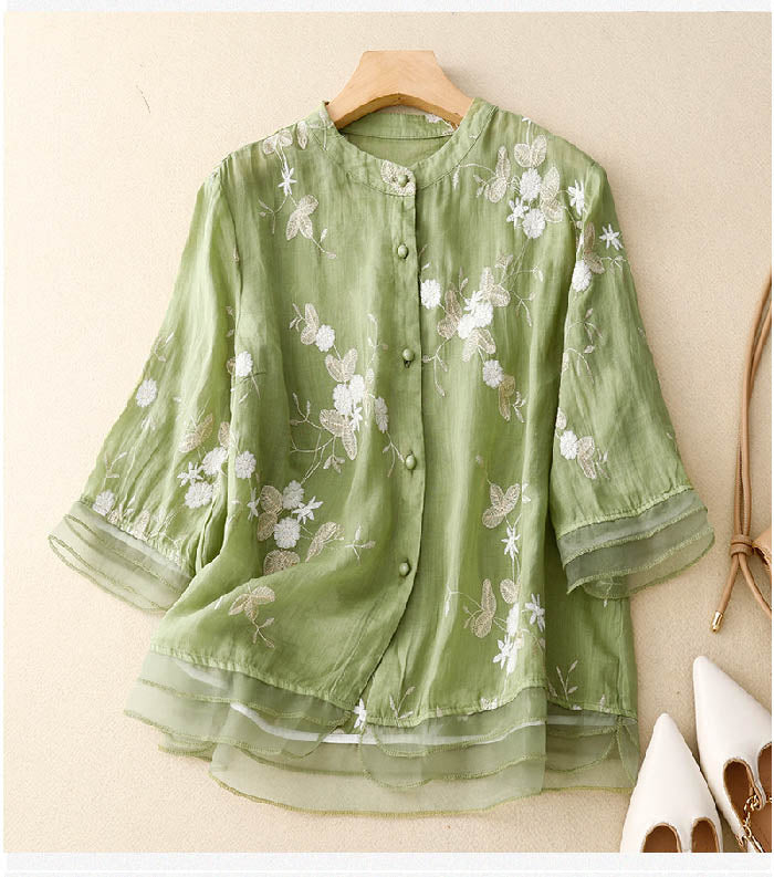 Courtney™ | Blusa Elegante con Acentos Florales